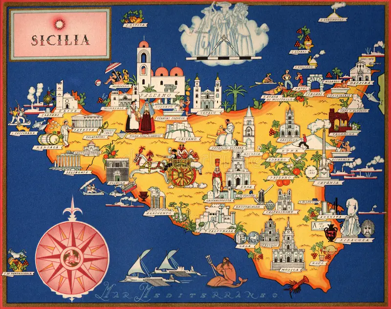 Cartina della Sicilia